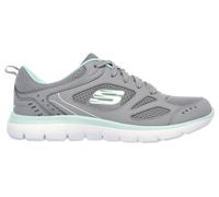 Skechers Women's Summits - Suited Sneaker in Gray/Turquoise, Size 4.5 | Leather/Textile/Synthetic