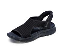 Skechers Women's Summits Sandal Sweetly Evolved Slip-In Trainers, Black Knit, 5 UK