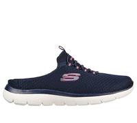 Skechers Women's Summits - Swift Step Shoes in Navy Blue/Hot Pink, Size 5 | Textile/Synthetic, Vegan, Machine Washable