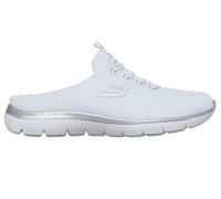 Skechers Women's Summits - Swift Step Shoes in White/Silver, Size 4.5 | Textile/Synthetic, Vegan, Machine Washable