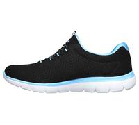Skechers Womens Summits Top Player Sneaker, Black Turquise, 5.5 UK