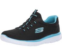 Skechers Womens Summits Top Player Sneaker, Black Turquise, 7 UK