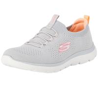 Skechers Womens Summits Top Player Sneaker, Gray Knit Pink Coral Trim, 3 UK