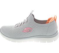 Skechers Womens Summits Top Player Sneaker, Gray Knit Pink Coral Trim, 7 UK