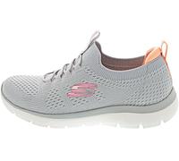 Skechers Womens Summits Top Player Sneaker, Gray Knit Pink Coral Trim, 7 UK