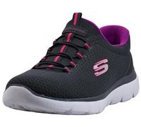 Skechers Women's Summits Sneaker, Grey Charcoal Black Purple, 2 UK