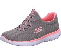 Skechers Womens Summits Top Player Sneaker, Grey Mesh Pink Trim, 6 UK
