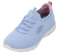 Skechers Womens Summits Top Player Sneaker, Light Blue Knit Multi Trim, 7 UK
