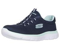 Skechers Womens Summits Top Player Sneaker, Navy Mesh Aqua Trim, 4 UK