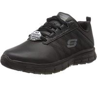 Skechers Women's Work Relaxed Fit: Sure Track - Erath Sneaker in Black, Size 8 | Leather/Textile