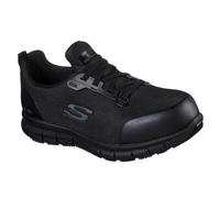 Skechers Jixie Alloy Toe Work Trainers Ladies 8 (41) Black