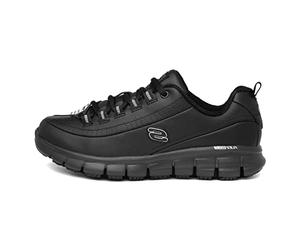 Skechers Women's Sure Track - Trickel Work Shoes,Black Leather,4 UK