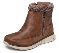 Skechers Women's Synergy Lovely Collab Boots, Brown Microleather/Knit, 6.5 UK