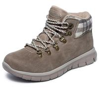 Skechers Women's Synergy-Plaid Mood Ankle Boot, Taupe, 2.5 UK