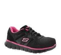 Skechers Women's Synergy-Sandlot Work Boot, Black/Pink, 5 UK