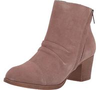 Skechers Women's Taxi-Uptown Funk-Suede Ruched Short Ankle Boot with Side Zipper