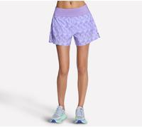Skechers Women's Tempo 4 Inch Printed Short in Teal/Purple, Size 2XL | Polyester/Spandex