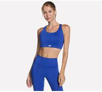 Skechers Women's Tempo Bra in Blue/Gold, Size Small | Nylon/Black Spandex