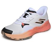 Skechers Womens Tennis State Champ Hands Free Slip-ins, White/Coral, 10