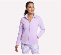 Skechers Women's The GO WALK Shine Jacket in White/Silver/Purple, Size Large | Recycled Polyester/Spandex