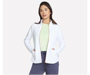 Skechers Women's The GO WALK Shine Jacket in White, Size XL | Recycled Polyester/Spandex