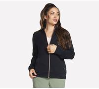 Skechers Women's The Hoodless Hoodie GO WALK Everywhere Jacket in Black, Size 2XL | Polyester