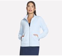 Skechers Women's The Hoodless Hoodie GO WALK Everywhere Jacket in Blue/Silver, Size Small | Polyester