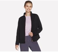 Skechers Women's The Hoodless Hoodie GO WALK Shine Jacket in Black, Size Small | Polyester