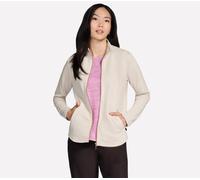 Skechers Women's The Hoodless Hoodie GO WALK Shine Jacket in Natural/Tan, Size XS | Polyester
