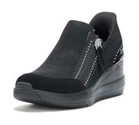 Skechers Women's The Triple Wedge-Krissie Hands Free Slip-ins Sneaker, Black/Black, 4.5 UK