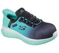 Skechers Work TILIDO - OMBRAY Womens Workwear Lace-Up Trainers-Black/Teal