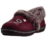 Skechers Women's Too Cozy Meow Pajamas Slipper, Burgundy, 7 UK