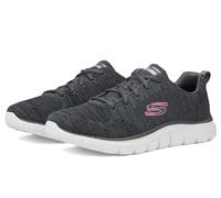Skechers Women's Track Daytime Dreamer Trainers in Charcoal - Lightweight Athletic Vegan Shoes - Ladies Sports Lace Up Footwear - Size UK 5 / EU 38