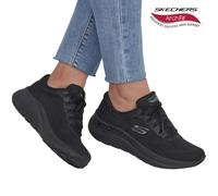 Skechers Womens Trainers Arch Fit Support Black Mesh Vegan Sketchers Shoe 150051