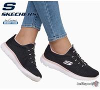 Skechers Womens Summits Artistry Chic Sneaker, Black Mesh Light Pink Trim, 7 UK
