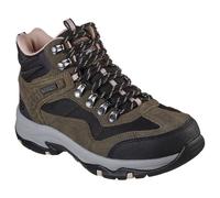 Skechers Women's Trego - Base Camp Hiking Boot, Olive Suede Back Textile Dark Natural Trim, 4 UK
