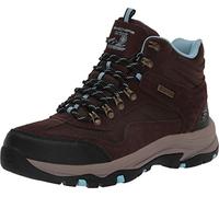 Skechers Women's Trego Base Camp Walking Shoe, Chocolate Suede/Textile/Light Blue Trim, 8 UK