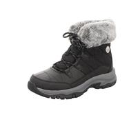 Skechers Womens Trego Winter Feelings Grey Waterproof Fur Collar Ankle Boots