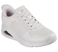 Skechers Women's Tres-Air Uno Easy Steppers Slip-On Sneakers, Off White Mesh/Hot Melt, 4 UK