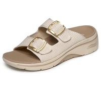 Skechers Women's Two Band Slide Sandal, Natural, 6