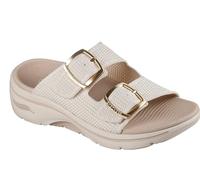 Skechers Women's Two Band Slide Sandal, Natural, 9