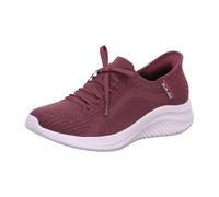 Skechers Women's Ultra Flex 3.0 Brilliant Path Slip-On Sneakers, Burgundy Knit/Trim, 4 UK