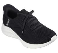 Skechers Women's Ultra Flex 3.0 Brilliant Path Slipper, Black Knit/White Trim, 4 UK
