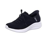 Skechers Women's Ultra Flex 3.0 Brilliant Path Slipper, Black Knit/White Trim, 6 UK