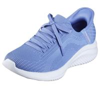 Skechers Women's Ultra Flex 3.0 Brilliant Path Sneaker, Periwinkle Knit/Pink Trim, 4.5 UK