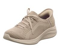 Skechers Women's Slip-On Sneakers Ultra Flex 3.0 Brilliant — Taupe Textile, Vegan, UK 8
