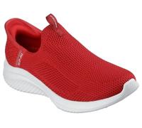 Skechers Women's Ultra Flex 3.0 Easy Win Sneaker, Red Knit/Trim, 6 UK