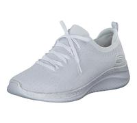 Skechers Women's Ultra Flex 3.0 Let's Dance Sneaker, White & Silver Knit/Silver Trim, 7 UK
