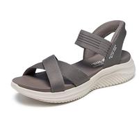 Skechers Women's Ultra Flex 3.0-Never Netter Hands Free Slip-ins Sandal, Dark Taupe, 6 UK