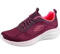 Skechers Women's Ultra Flex 3.0 New Horizons Sneaker, Plum Mesh/Pink Trim, 2.5 UK